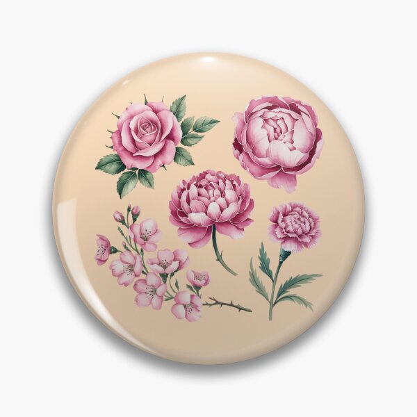 Item preview, A set of pink watercolor illustrations of flowers. designed and sold by 123ks.