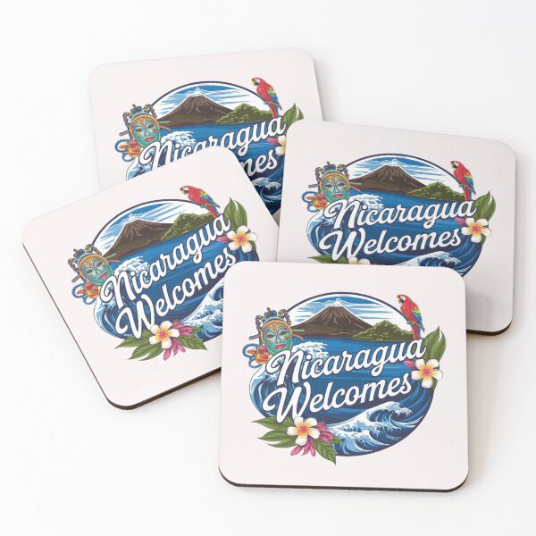 Item preview, Nicaragua Welcomes Flag Map  Managua, Lake Nicaragua designed and sold by AnimalsDH305.