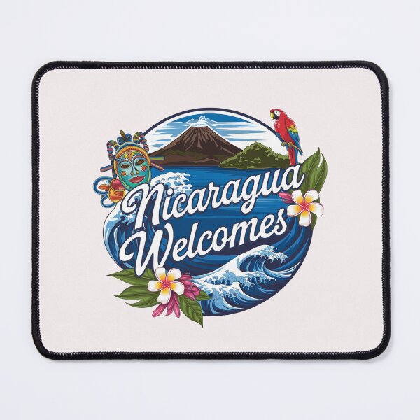 Item preview, Nicaragua Welcomes Flag Map Managua, Lake Nicaragua designed and sold by AnimalsDH305.