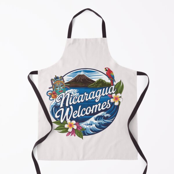 Item preview, Nicaragua Welcomes Flag Map Managua, Lake Nicaragua designed and sold by AnimalsDH305.