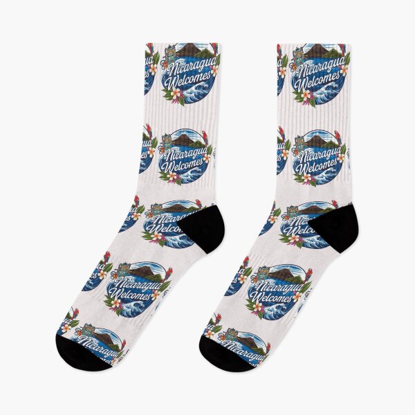 Item preview, Nicaragua Welcomes Flag Map  Managua, Lake Nicaragua designed and sold by AnimalsDH305.