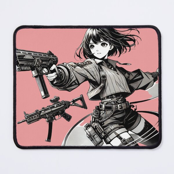 Item preview, "Dynamic Illustration of a Confident Girl with Gun" designed and sold by ForFamily1120.