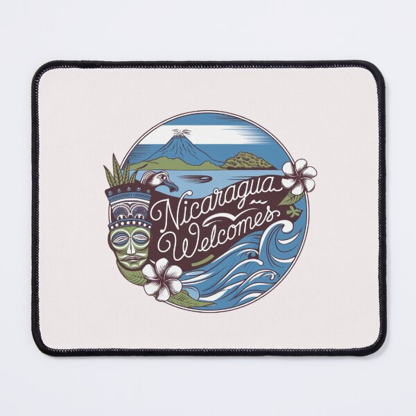 Item preview, Nicaragua Welcomes Flag Map Managua, Lake Nicaragua designed and sold by AnimalsDH305.