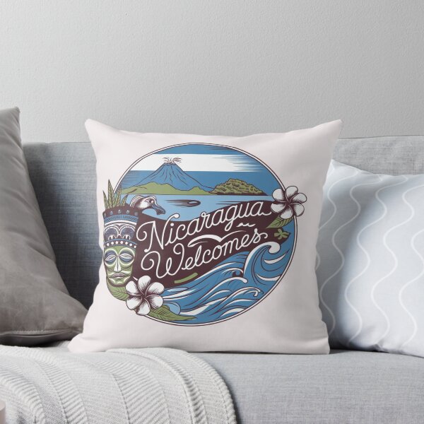 Item preview, Nicaragua Welcomes Flag Map  Managua, Lake Nicaragua designed and sold by AnimalsDH305.