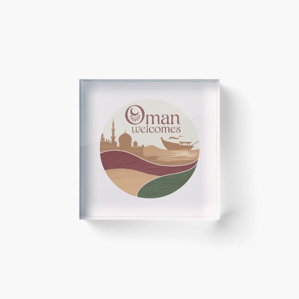 Item preview, Oman Welcomes Flag Map Muscat, desert , Al-Hajar mountains designed and sold by AnimalsDH305.