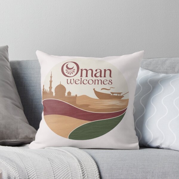 Item preview, Oman Welcomes Flag Map Muscat, desert , Al-Hajar mountains designed and sold by AnimalsDH305.