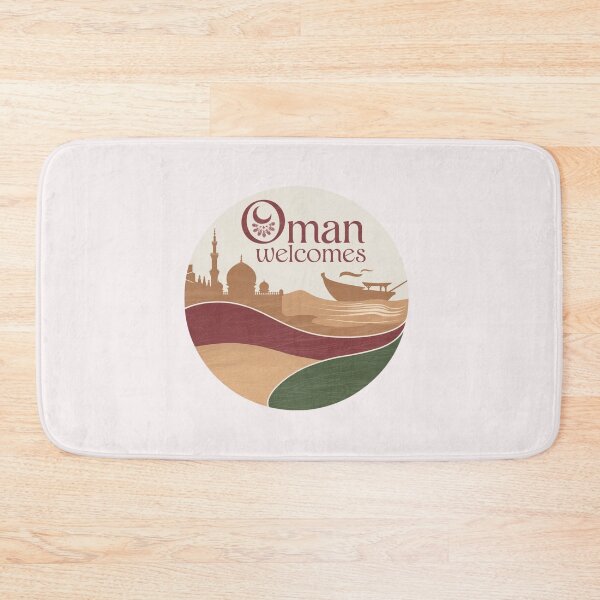 Item preview, Oman Welcomes Flag Map Muscat, desert , Al-Hajar mountains designed and sold by AnimalsDH305.