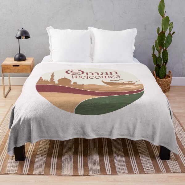 Item preview, Oman Welcomes Flag Map Muscat, desert , Al-Hajar mountains designed and sold by AnimalsDH305.
