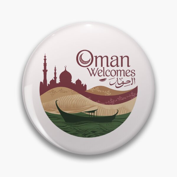 Item preview, Oman Welcomes Flag Map Muscat, desert , Al-Hajar mountains designed and sold by AnimalsDH305.