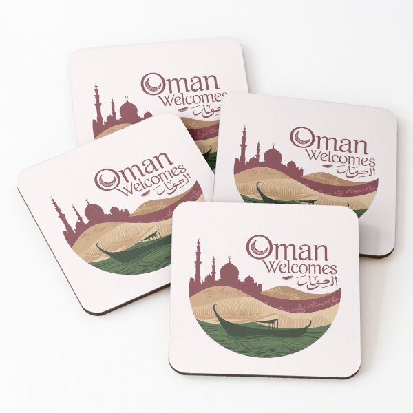 Item preview, Oman Welcomes Flag Map Muscat, desert , Al-Hajar mountains designed and sold by AnimalsDH305.