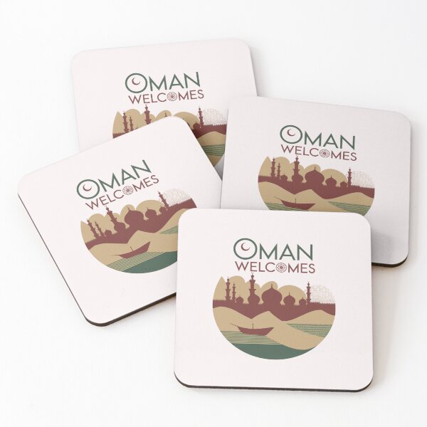 Item preview, Oman Welcomes Flag Map Muscat, desert , Al-Hajar mountains designed and sold by AnimalsDH305.