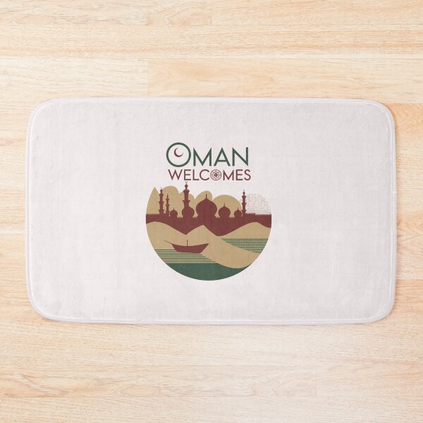 Item preview, Oman Welcomes Flag Map Muscat, desert , Al-Hajar mountains designed and sold by AnimalsDH305.