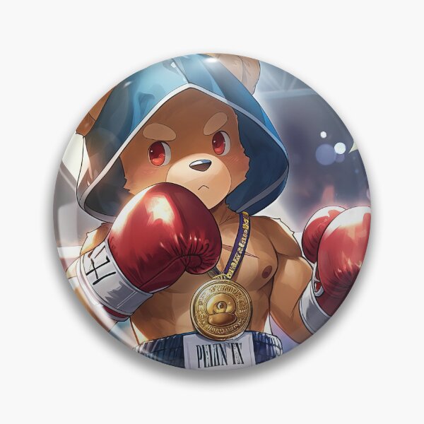 Item preview, Anime bear boxing champion in ring designed and sold by TheArtistOf2022.