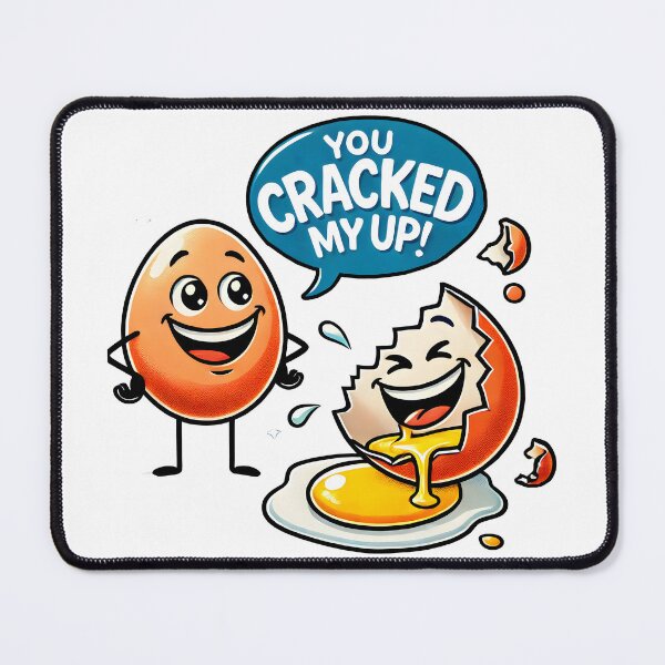 Item preview, Funny Egg Pun Design - You Cracked Me Up Cartoon Artwork designed and sold by DrawHandArt.