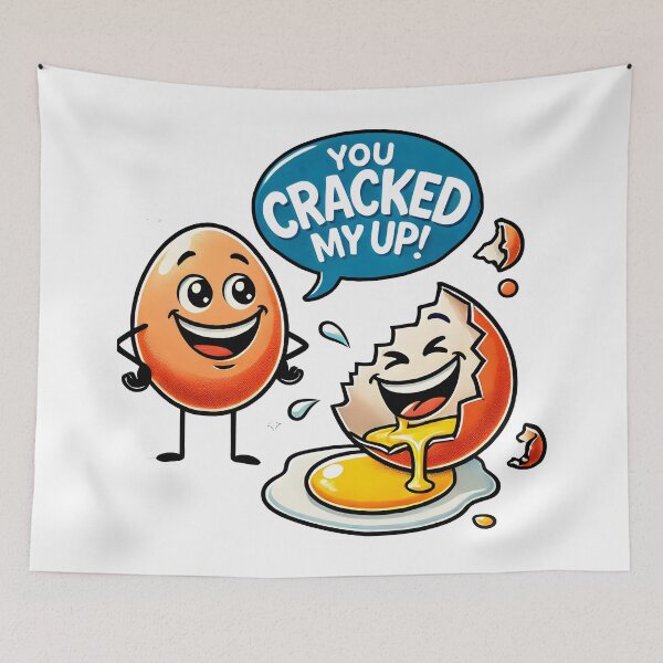 Item preview, Funny Egg Pun Design - You Cracked Me Up Cartoon Artwork designed and sold by DrawHandArt.