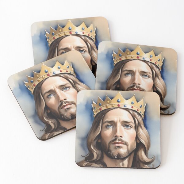 Item preview, POD Jesus in beige and light indigo watercolor 1 designed and sold by Warih.