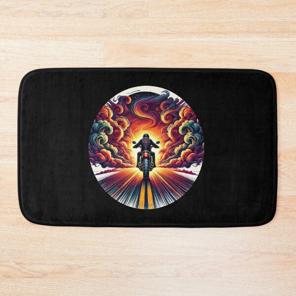 Item preview, Vivid Motorcycle Journey Artwork - Psychedelic Sunset Design for Biker Enthusiasts designed and sold by DrawHandArt.
