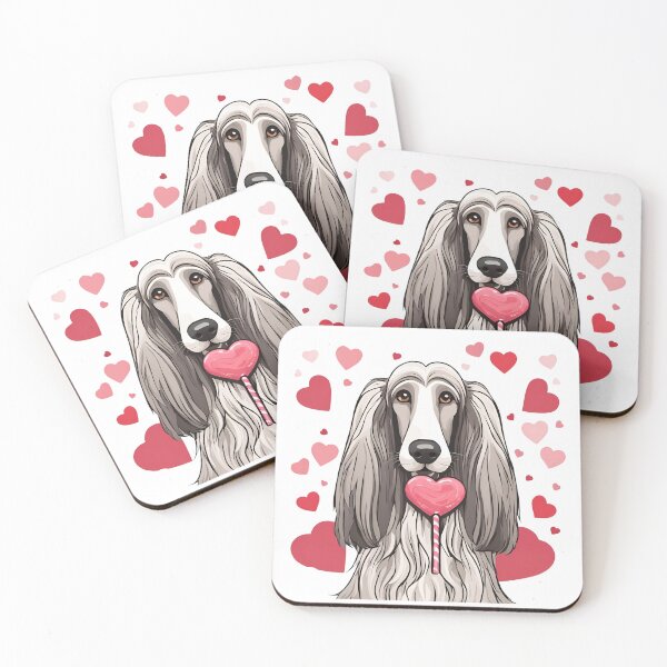 Item preview, Valentine's Day Afghan Hound Love designed and sold by GoodyPaws.