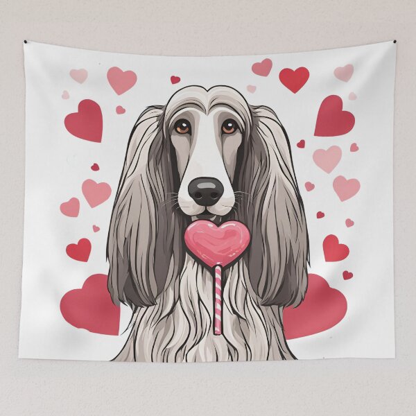 Item preview, Valentine's Day Afghan Hound Love designed and sold by GoodyPaws.