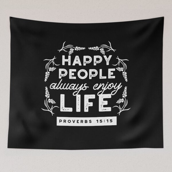 Item preview, Inspirational Christian Quote from Proverbs 15:15 designed and sold by FlinArt.