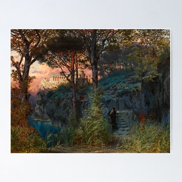 Item preview, Palace on a Mountain Lake - Ferdinand Knab designed and sold by darkgothicart.