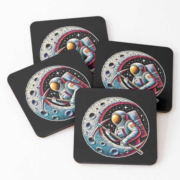 Item preview, Lunar Miner Astronaut - Retro Space Exploration Artwork designed and sold by DrawHandArt.