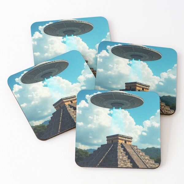 Item preview, mayan pyramid and ufo designed and sold by Dogandesighn.