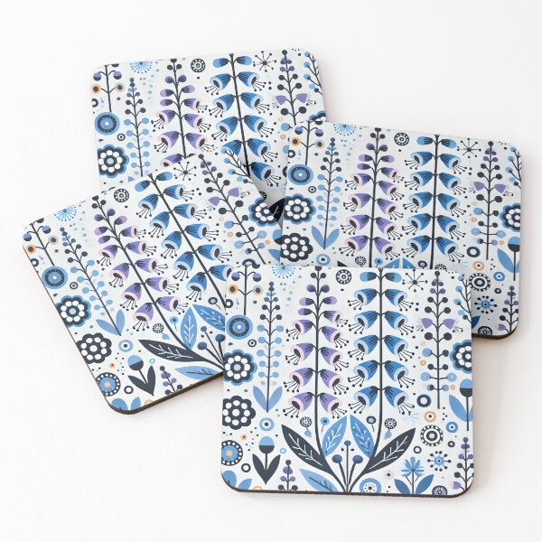 Item preview, Scandinavian Folk Art Flowers - Foxgloves by heidiannemorris designed and sold by FOLK ART FUSION by heidiannemorris.