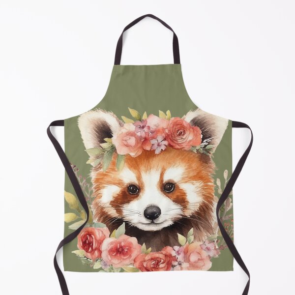 Artikelvorschau, Roter Panda mit Blumenmuster entworfen und verkauft von Pines & Starlight.