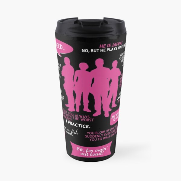 Stargate SG-1 - quotes (Pink/White design) Travel Mug