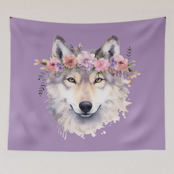 Item preview, Floral Wolf designed and sold by Pines & Starlight.