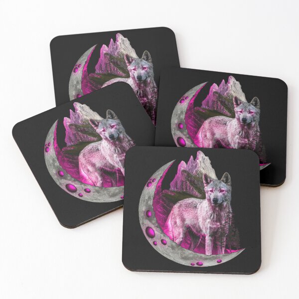 Item preview, Wolf within the moon - PINK designed and sold by StefAnimal.