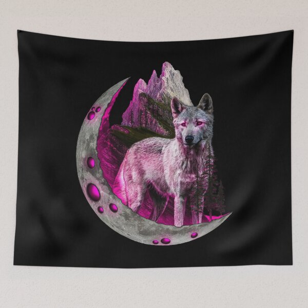Item preview, Wolf within the moon - PINK designed and sold by StefAnimal.