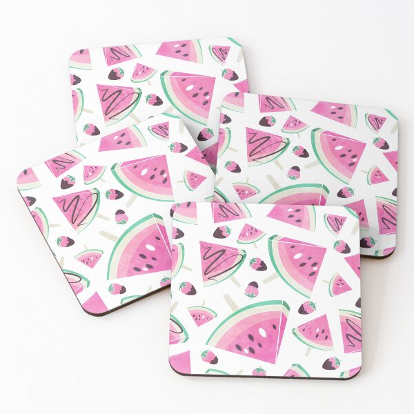 Item preview, Pink watermelon popsicles, strawberries and chocolate  designed and sold by SelmaCardoso.
