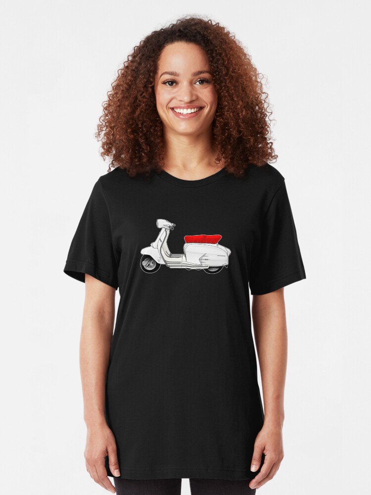 Alternate view of Scooter T-shirts Art: SX200 Scooter Design Slim Fit T-Shirt