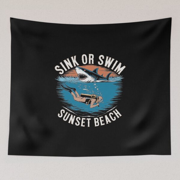 Item preview, Sink or Swim Shark Diving Adventure - Sunset Beach designed and sold by love3617.