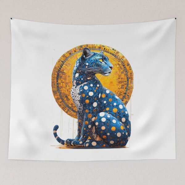 Item preview, A blue leopard with white spots on its body designed and sold by wonderisland.