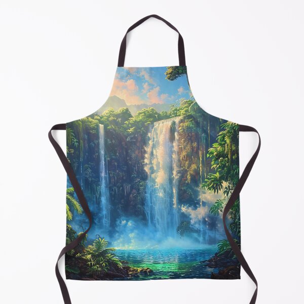 Item preview, Stylized waterfall in forest painting designed and sold by TheArtistOf2022.