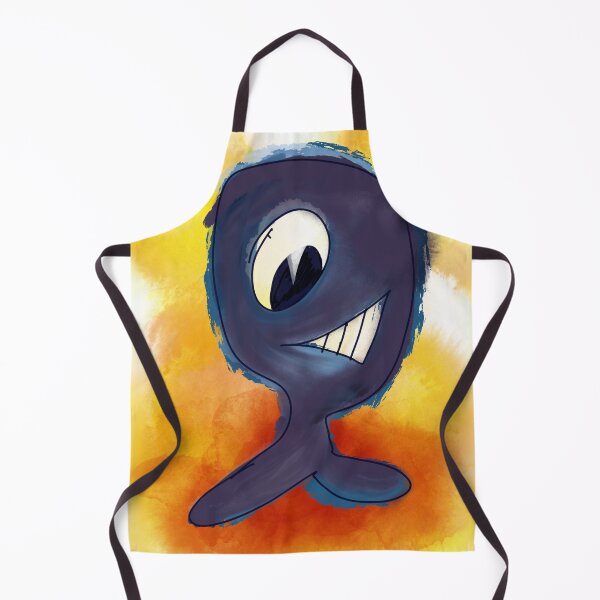 Item preview, GRIN // Hand-drawn comic character - Grinning, cheeky and sassy on yellow and orange watercolor background designed and sold by artbymuni.