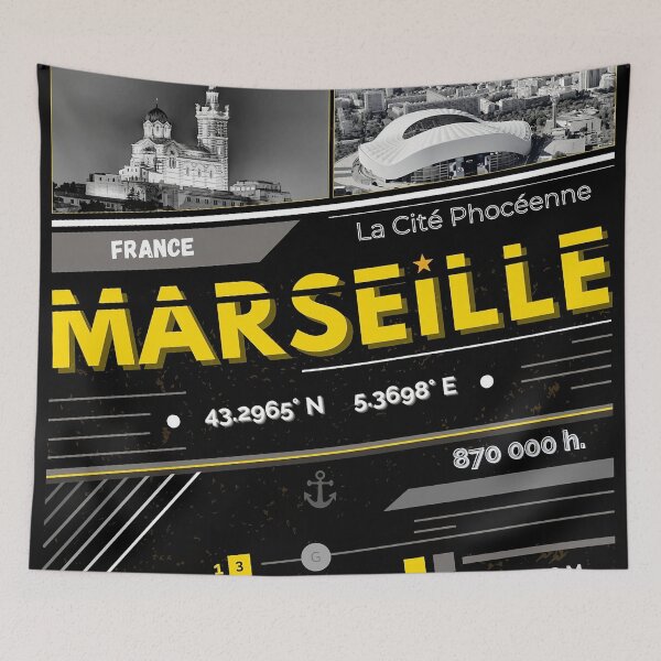 Item preview, Marseille French Riviera - Iconic Landmarks Art designed and sold by Guesso.