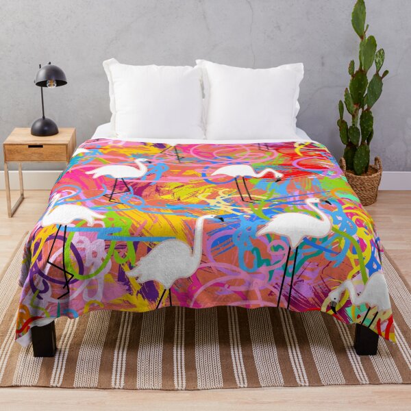 Item preview, Flamingos in graffiti style pattern design designed and sold by TheArtistOf2022.
