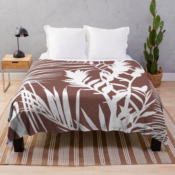 Item preview, Tropical exotic floral silhouette brown palm leaves seamless pattern. designed and sold by MatyKotiv.
