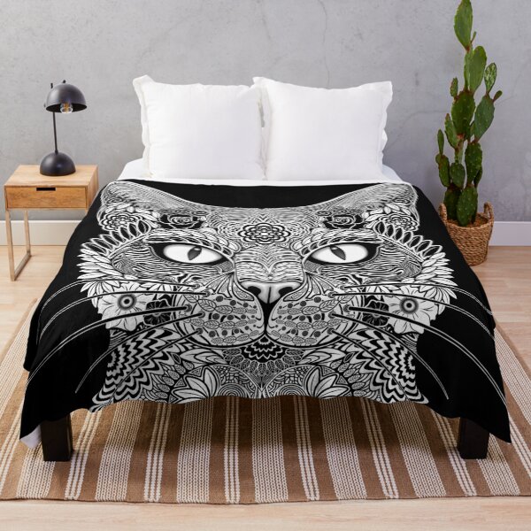 Item preview, Cat Zentangle Decorative Pattern designed and sold by BluedarkArt.