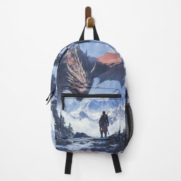 Item preview, Giant Dragon Against Hunter Snow Mountains Art designed and sold by GrinGalore.