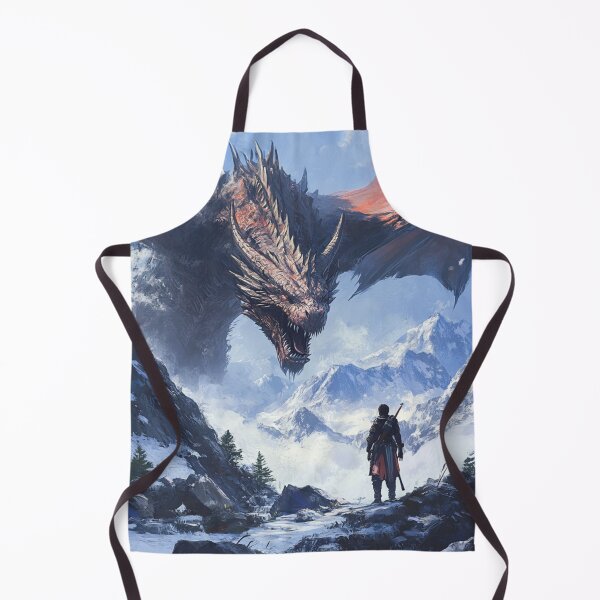 Item preview, Giant Dragon Against Hunter Snow Mountains Art designed and sold by GrinGalore.
