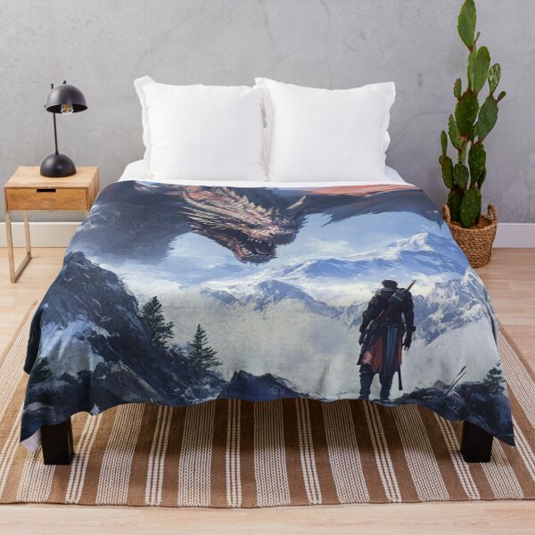 Item preview, Giant Dragon Against Hunter Snow Mountains Art designed and sold by GrinGalore.