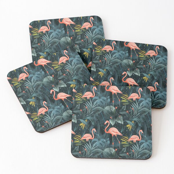 Item preview, Graceful Parade of Flamingos designed and sold by MidArtForge.