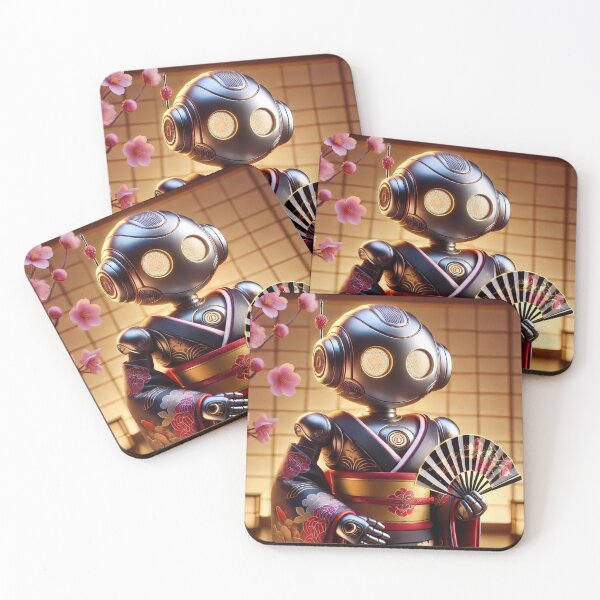 Item preview, Futuristic Robot in Traditional Japanese Kimono – Creative Character Design - Model 2 designed and sold by NeonBot_Shop.