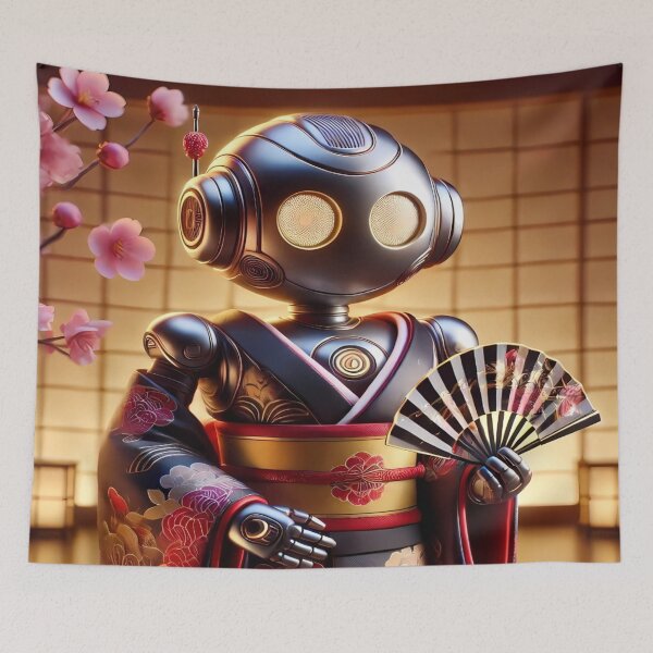 Item preview, Futuristic Robot in Traditional Japanese Kimono – Creative Character Design - Model 2 designed and sold by NeonBot_Shop.