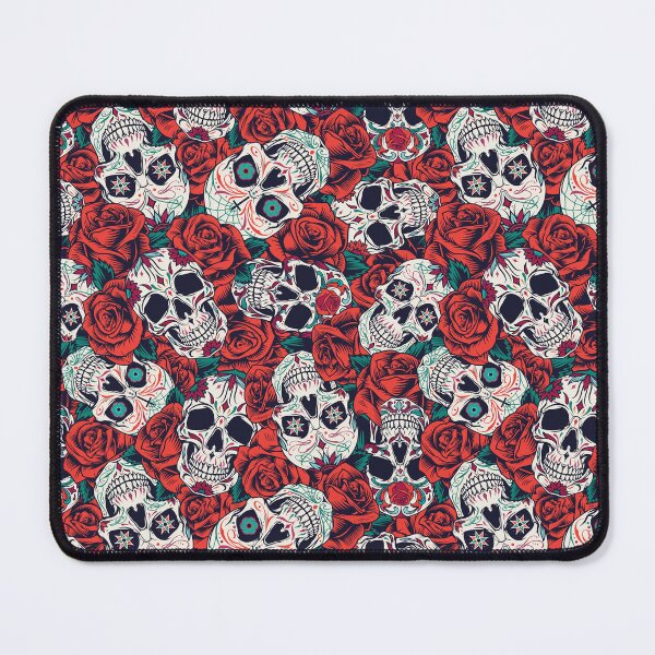 Item preview, Skulls and red roses pattern designed and sold by TheArtistOf2022.